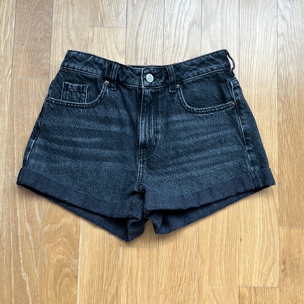 pacsun black denim shorts
